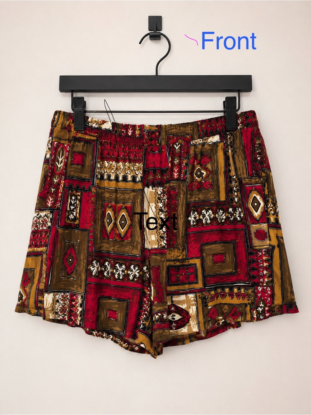 Vintage Box Office Tribal Print Elastic Waist Shorts Women’s Medium 12-14